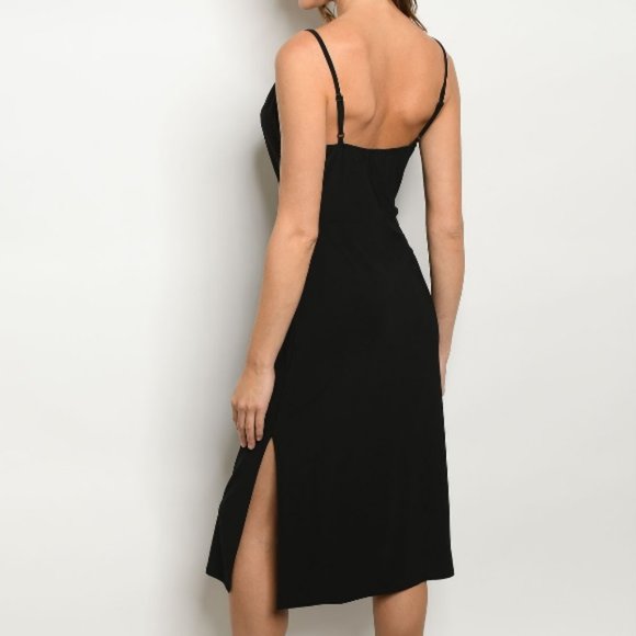 Little Black Dress Midi Slip Dress - Picture 2 of 7